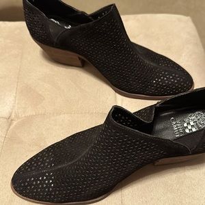 Black Leather Suede Vince Camuto Booties
